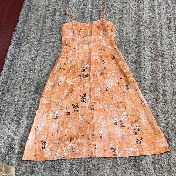 NWT Peruvian Connection Ipanema Orange Floral Midi Dress sz 6 - Picture 8 of 8